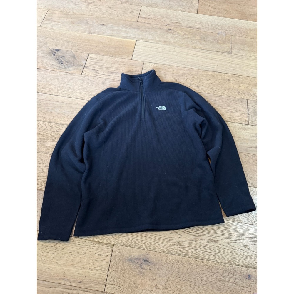 The North Face Fleece 1/4 Zip Pullover Mens Large Black Long Sleeve (873)